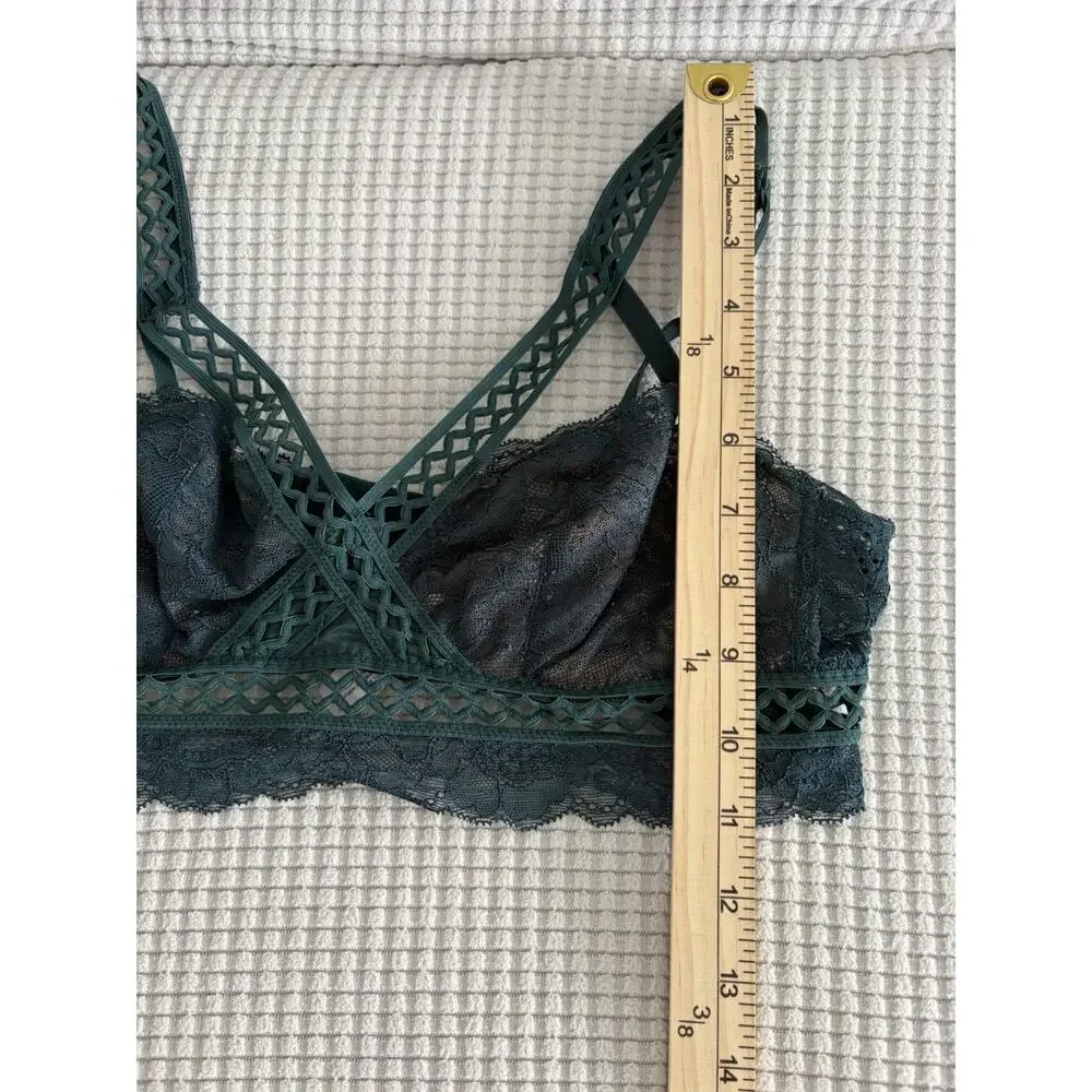 Dark Green Lace Cut Out Adore Me Bra 36B